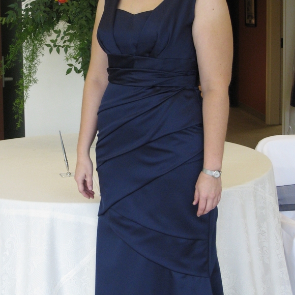 Navy David's Bridal Dress - Picture 1 of 5